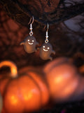 Black Resin Ghost Earrings