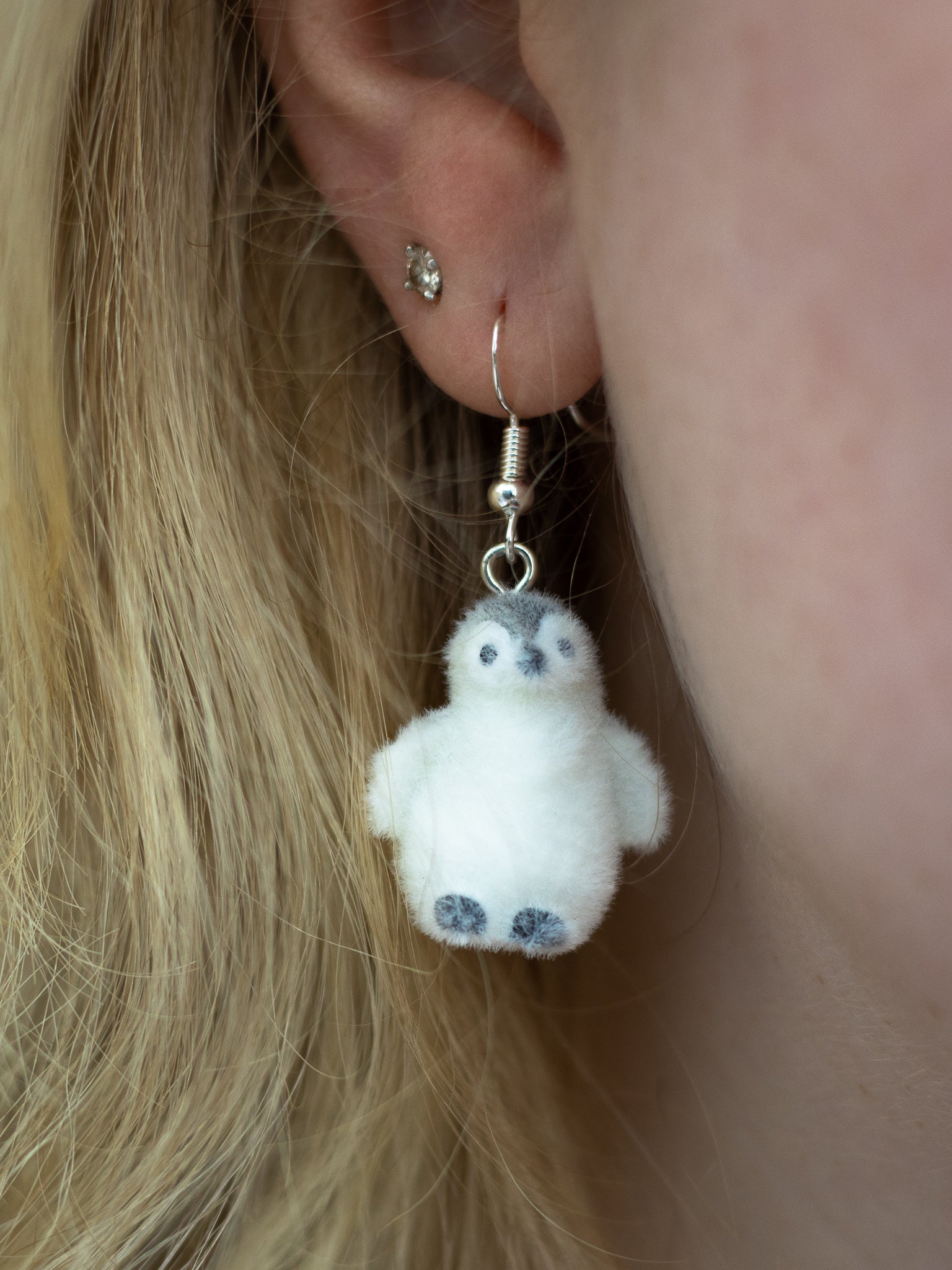 Fluffy Penguin Earrings